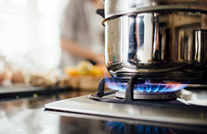 Pot on stove 