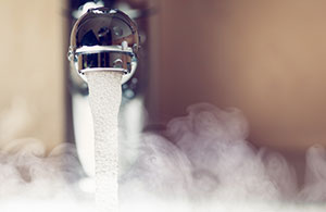 Faucet with water and steam